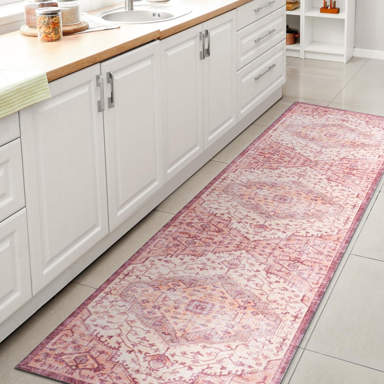 2' x 8' Alacati Ogee Medallion Machine Washable Indoor/Outdoor Runner Rug, Red/Orange/Cream - JONATHAN Y