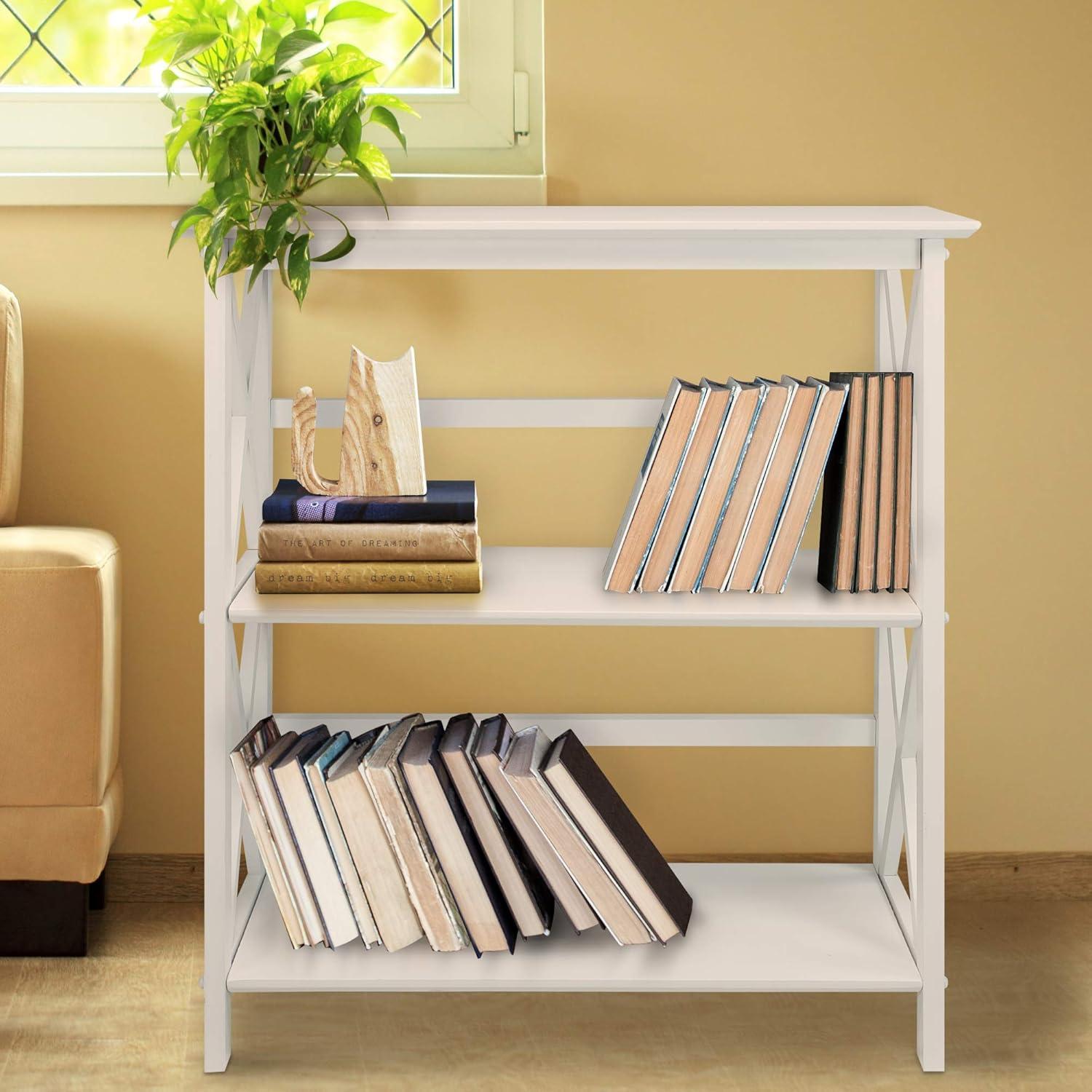 Ebern Designs Solid Wood Etagere Bookcase