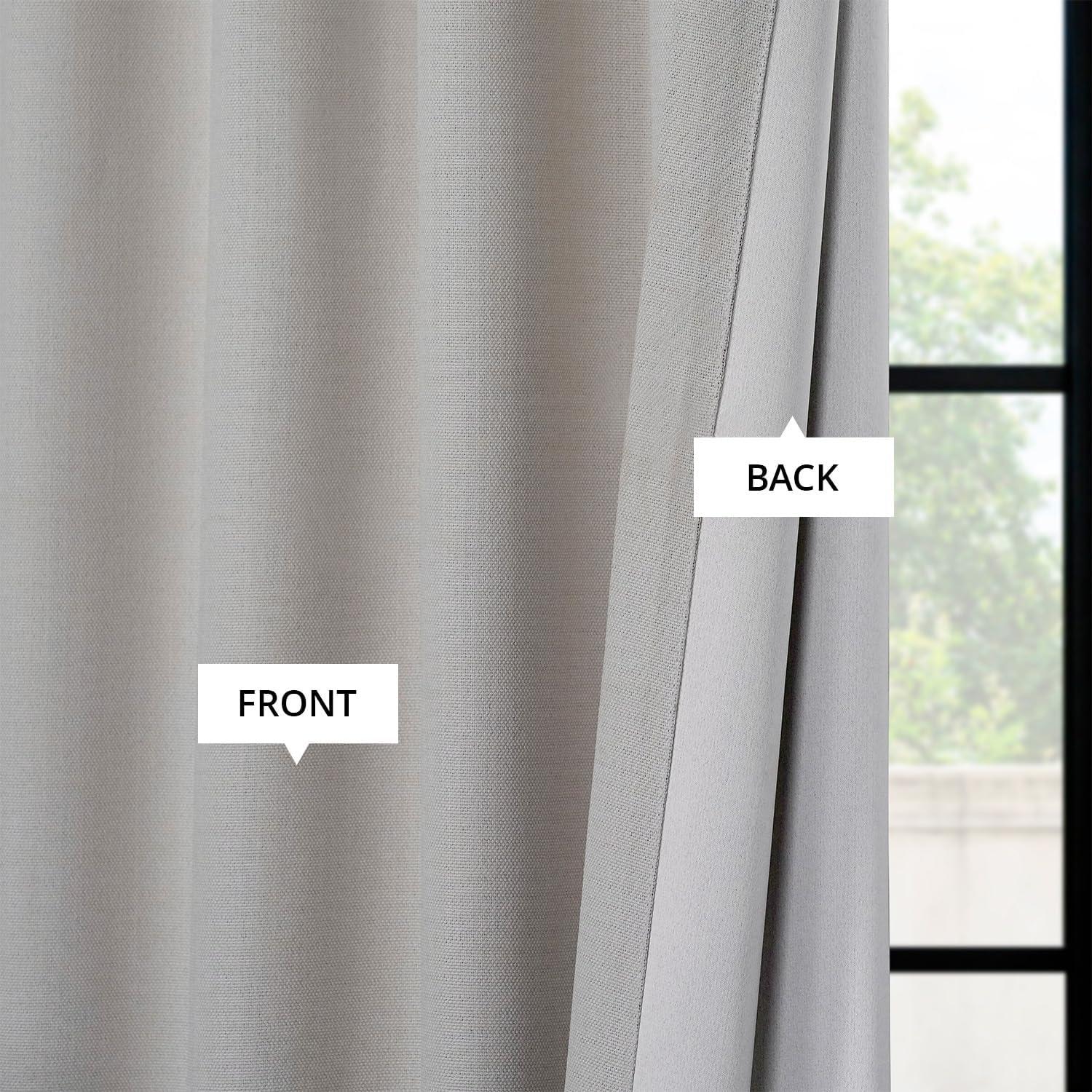 HPD Half Price Drapes Birch Extra Wide Faux Linen Room Darkening Curtains for Bedroom & Living Room Curtains (1 Panel), Door & Window Curtains 84 inches long, Rod Pocket curtains, 100W X 120L