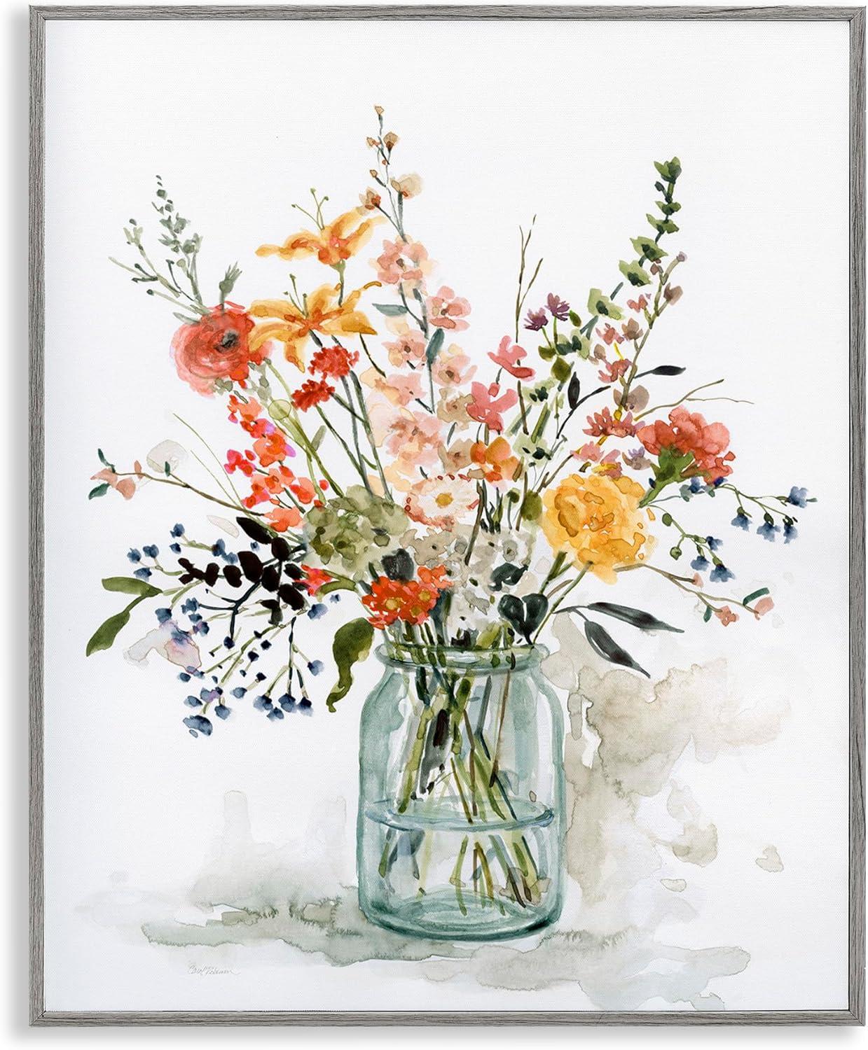 Stupell Industries Warm Summer Meadow Floral Bouquet Still Life Painting