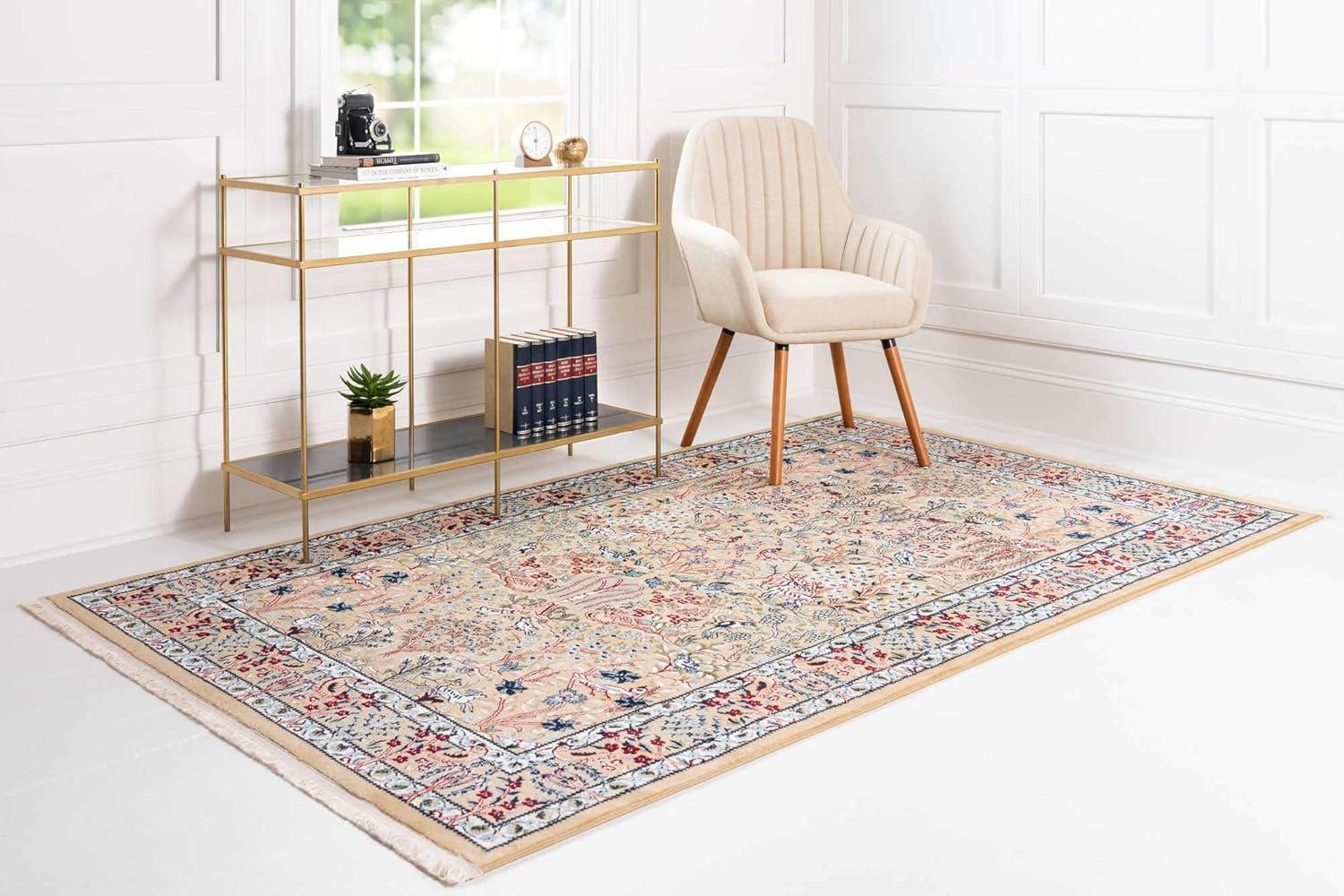 Unique Loom Narenj Collection Area Rug - Bristol (5' 1" x 8' Rectangle Beige/Blue)