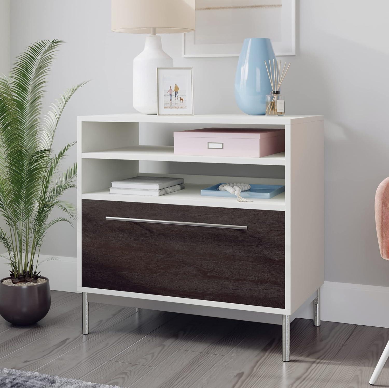 Sauder Vista Key Engineered Wood Lateral File Cabinet in Pearl Oak/Misted Elm