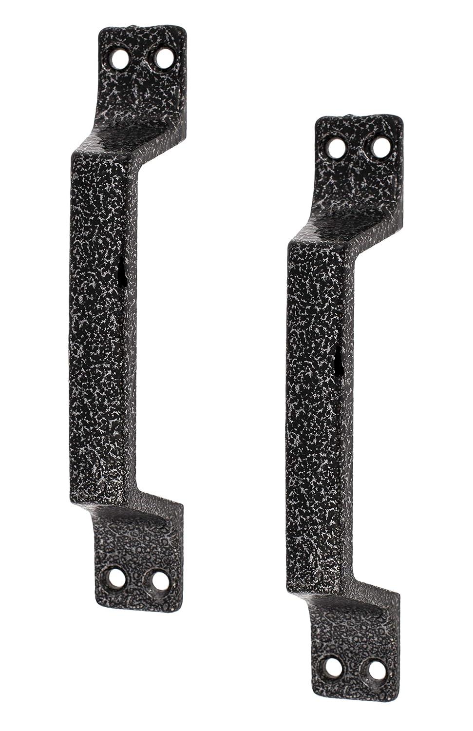 Stainless Steel Pull Handle - Pack of 2 - Heavy Duty Farmhouse Door Black Handle - Utility Metal Gate Pulls Handles Outdoor