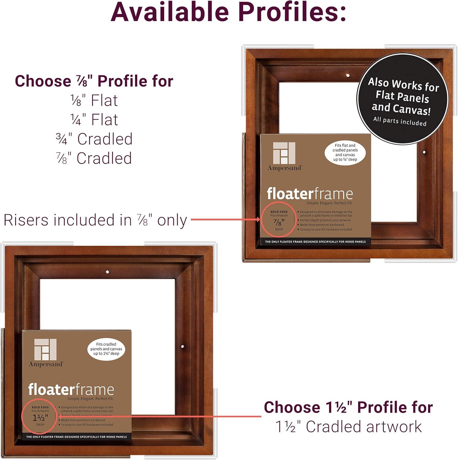 Ampersand Floater Frame - Bold, Walnut, 18" x 24", 1-1/2"