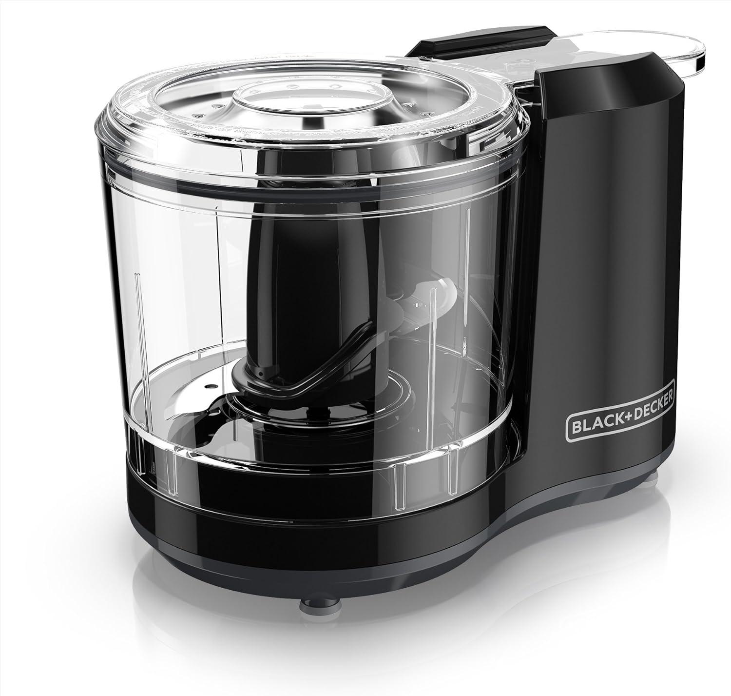 Black 1.5-Cup Stainless Steel One-Touch Food Chopper