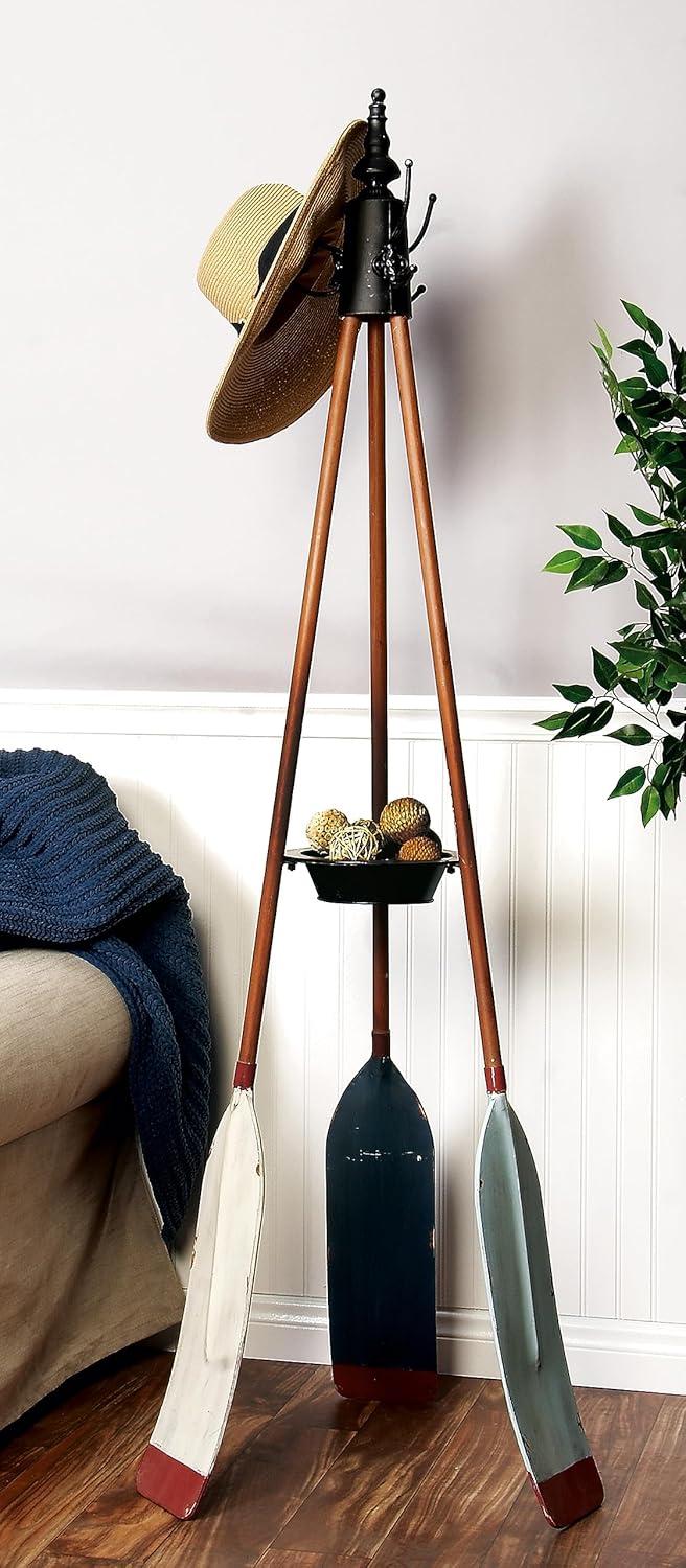 Olivia & May Metal Nautical Style Coat Rack Tripod Base : Iron Frame, 69" Tall, No Surface Treatment, Assembly Required