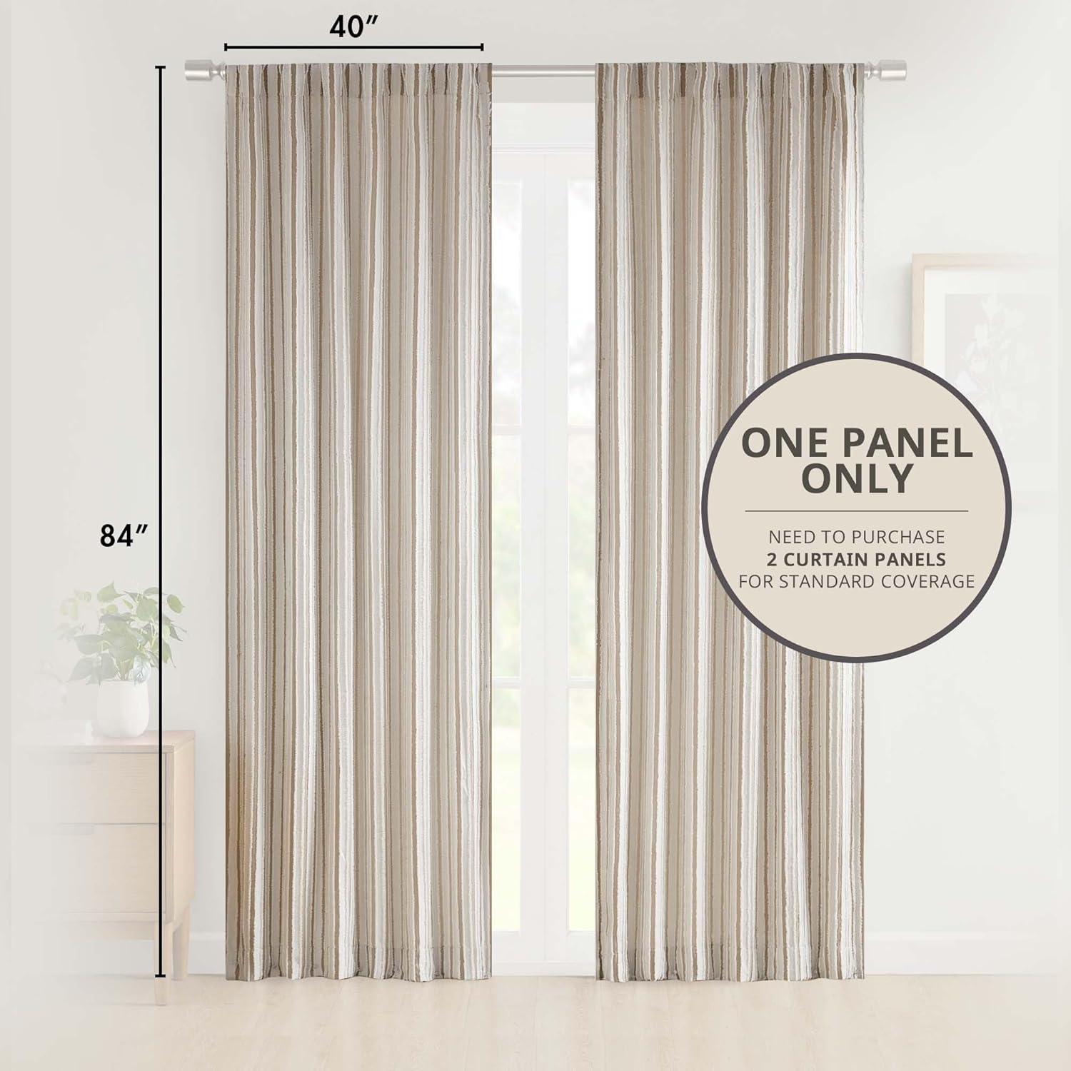 Extended Nude Textured Polyester Light-Filtering Drapes