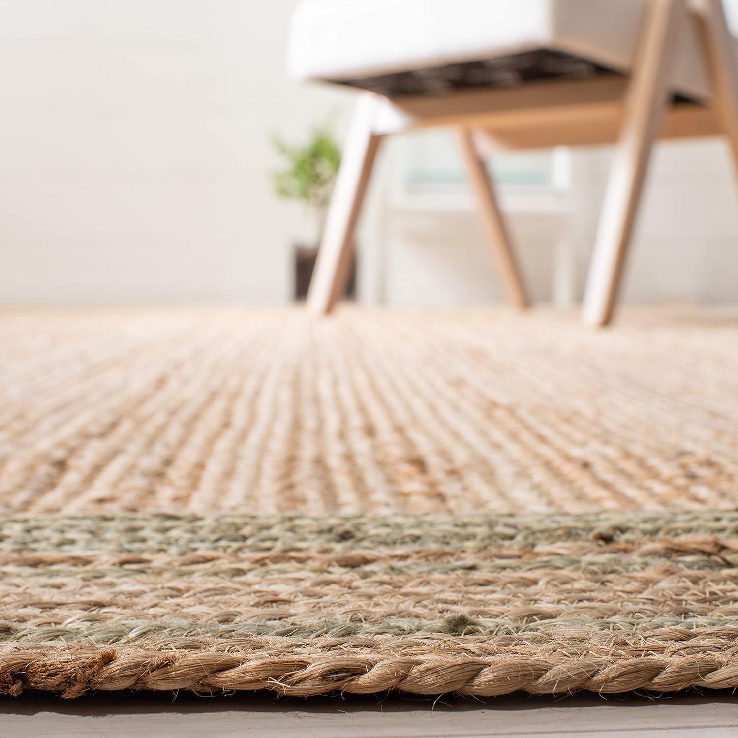 SAFAVIEH Natural Fiber Ariana Bordered Area Rug, Green/Natural, 4' x 6'