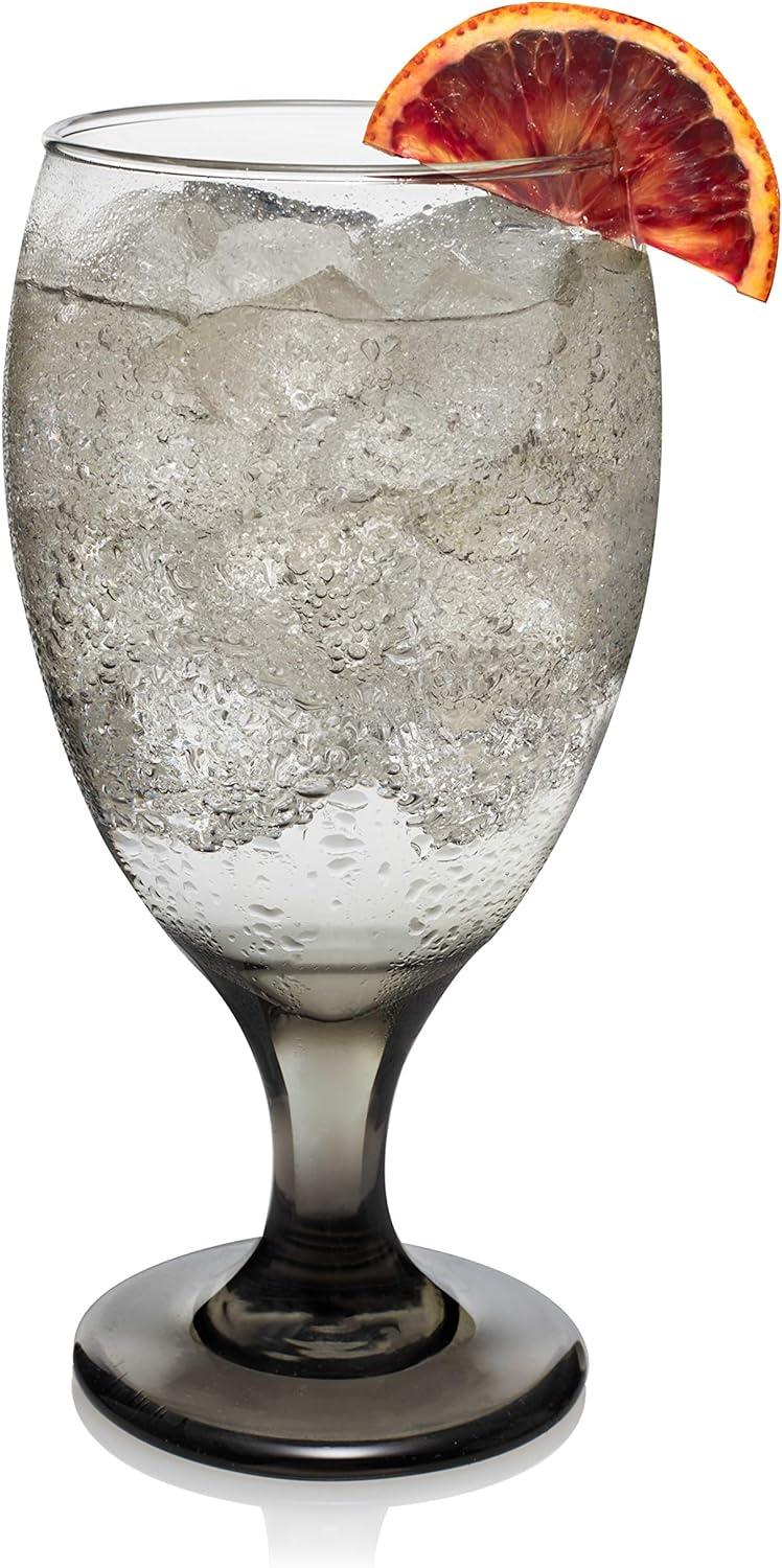 Classic Smoke Glass Goblet Set, 16.25-ounce, Set of 6