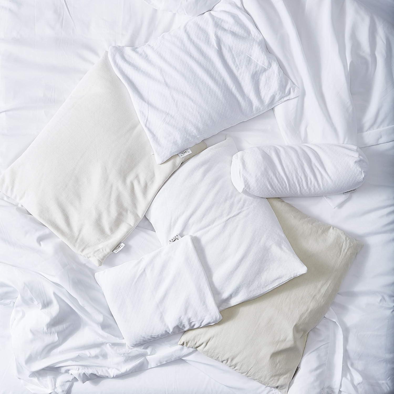 Bucky Cotton Twill Buckwheat Bed Pillow - Natural