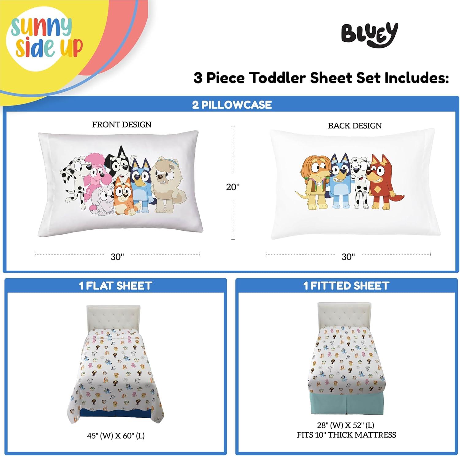 Sunny Side Up Bluey Toddler Sheet Set