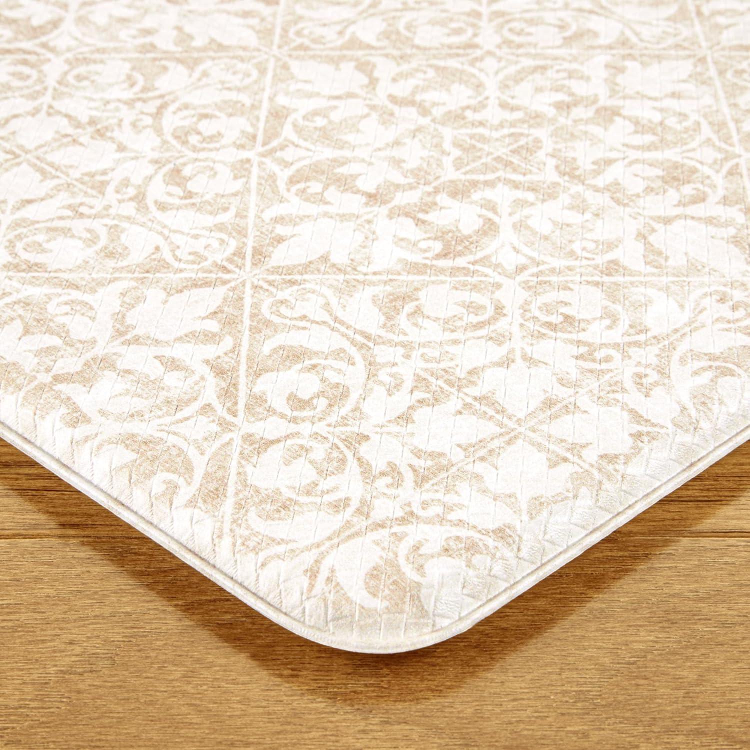 Town & Country Living TOWN & COUNTRY BASICS Comfort Plus Non-Slip Backing Vintage Medallion Tile Anti Fatigue Comfort Mat