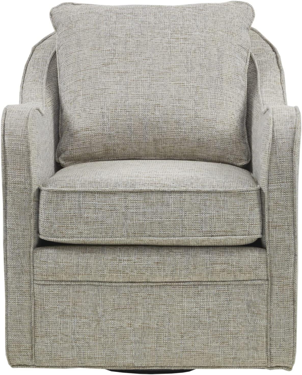 Grey Multi Swivel Accent Chair with Wood and Metal Base