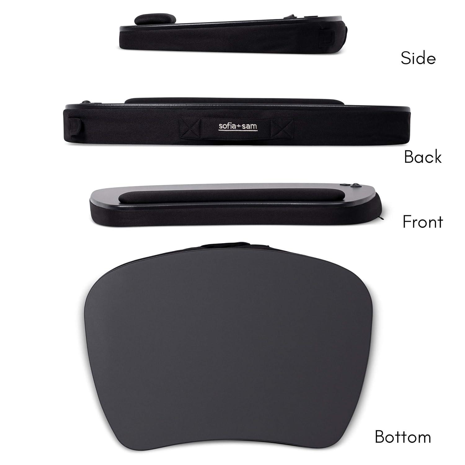 Sofia + Sam Oversized Memory Foam Lap Desk with USB Light - - Fits Laptops Up to 17 Inches - Matte Black