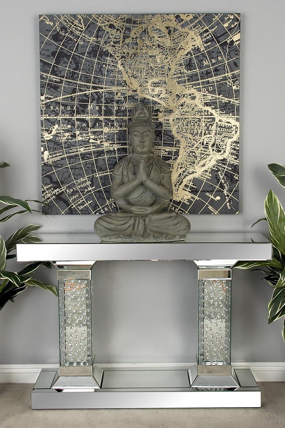 Olivia & May Glam Wood Console Table Clear