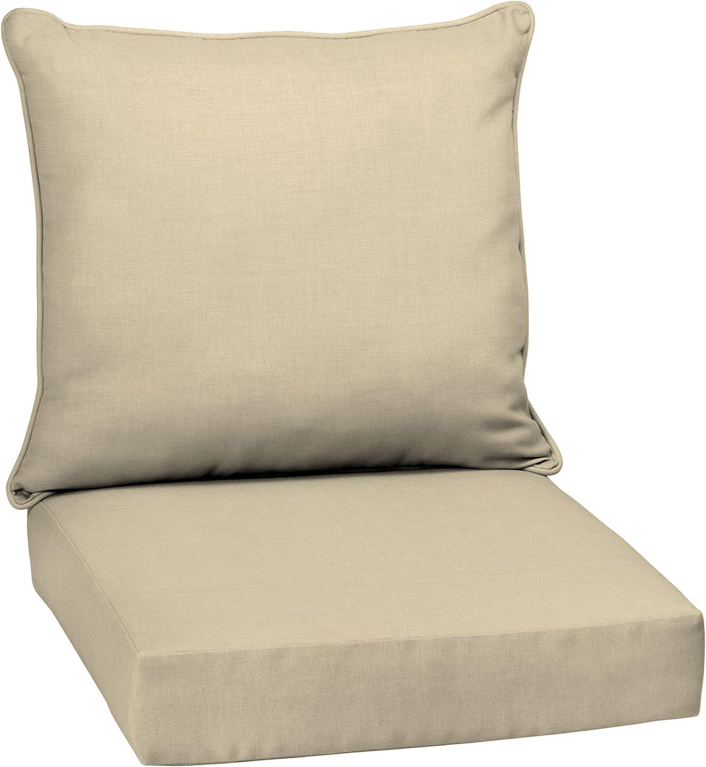 Tan Polyester Deep Seat Outdoor Cushion Set