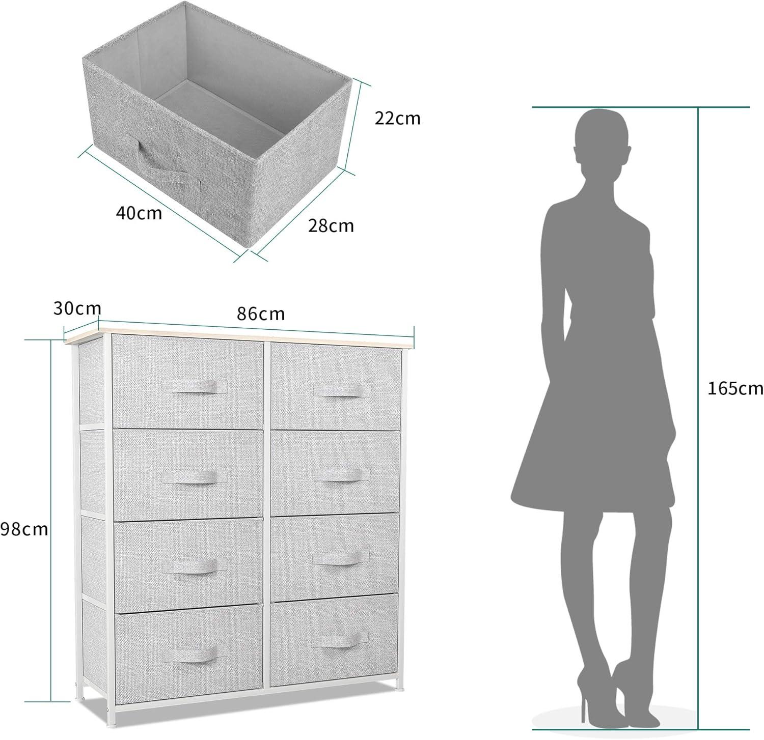 YITAHOME 8 Drawers Dresser Bedroom Unit Shelf Organizer Storage Tower Cabinet