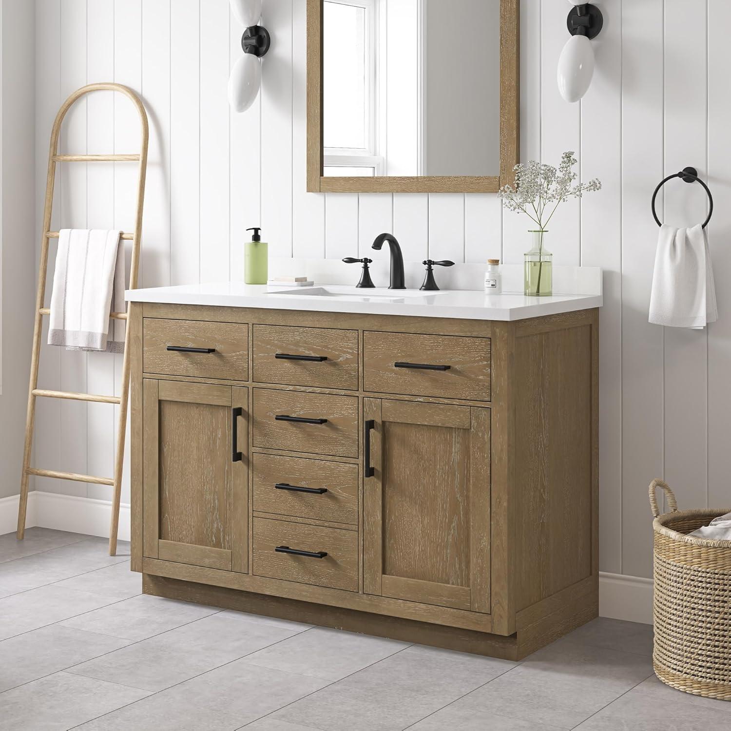 Bailey 48.03'' Single Bathroom Vanity with Engineered Quartz Top