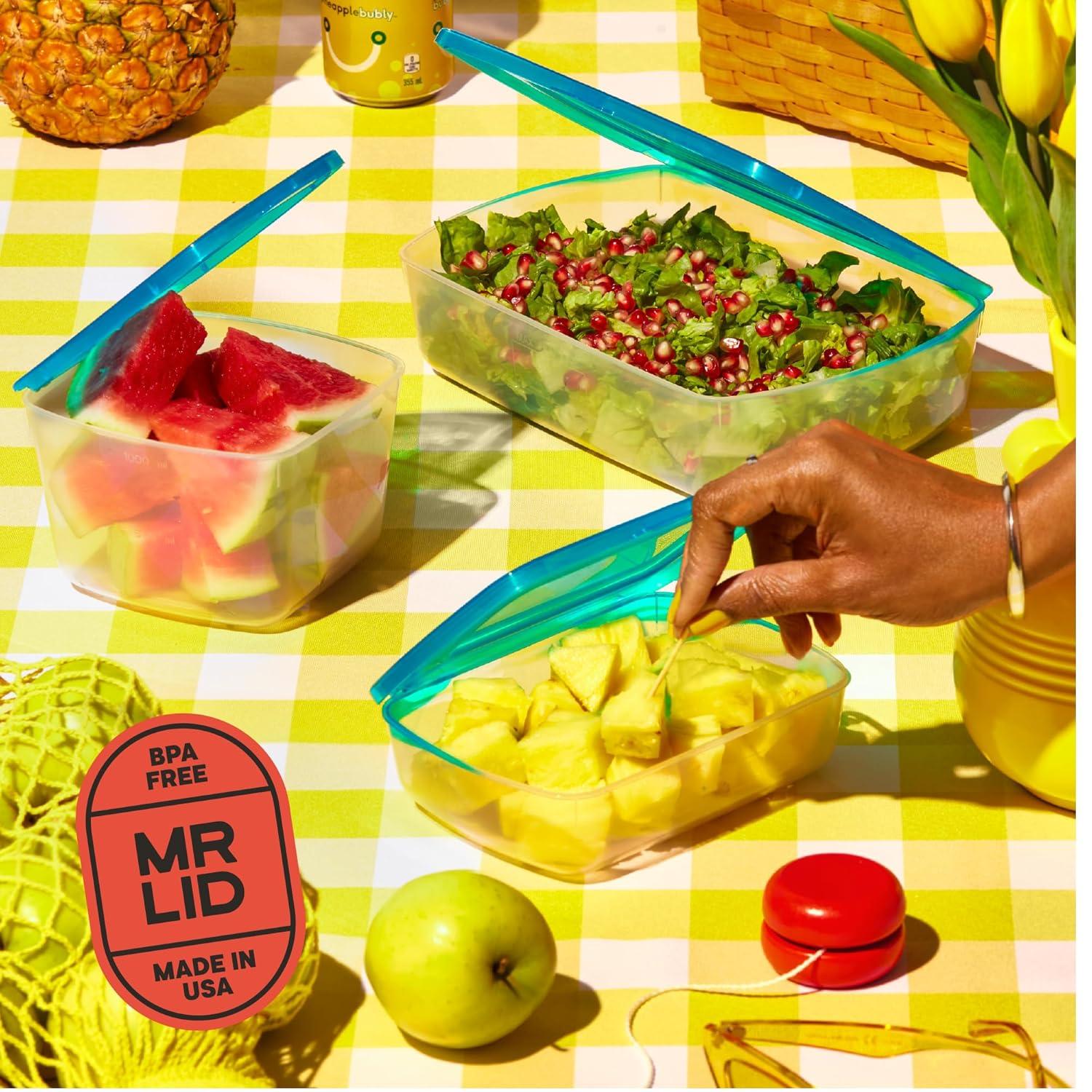 Mr Lid Containers with Attached Lid - 17 Pack - Meal Prep, Food Storage, Durable Containers.