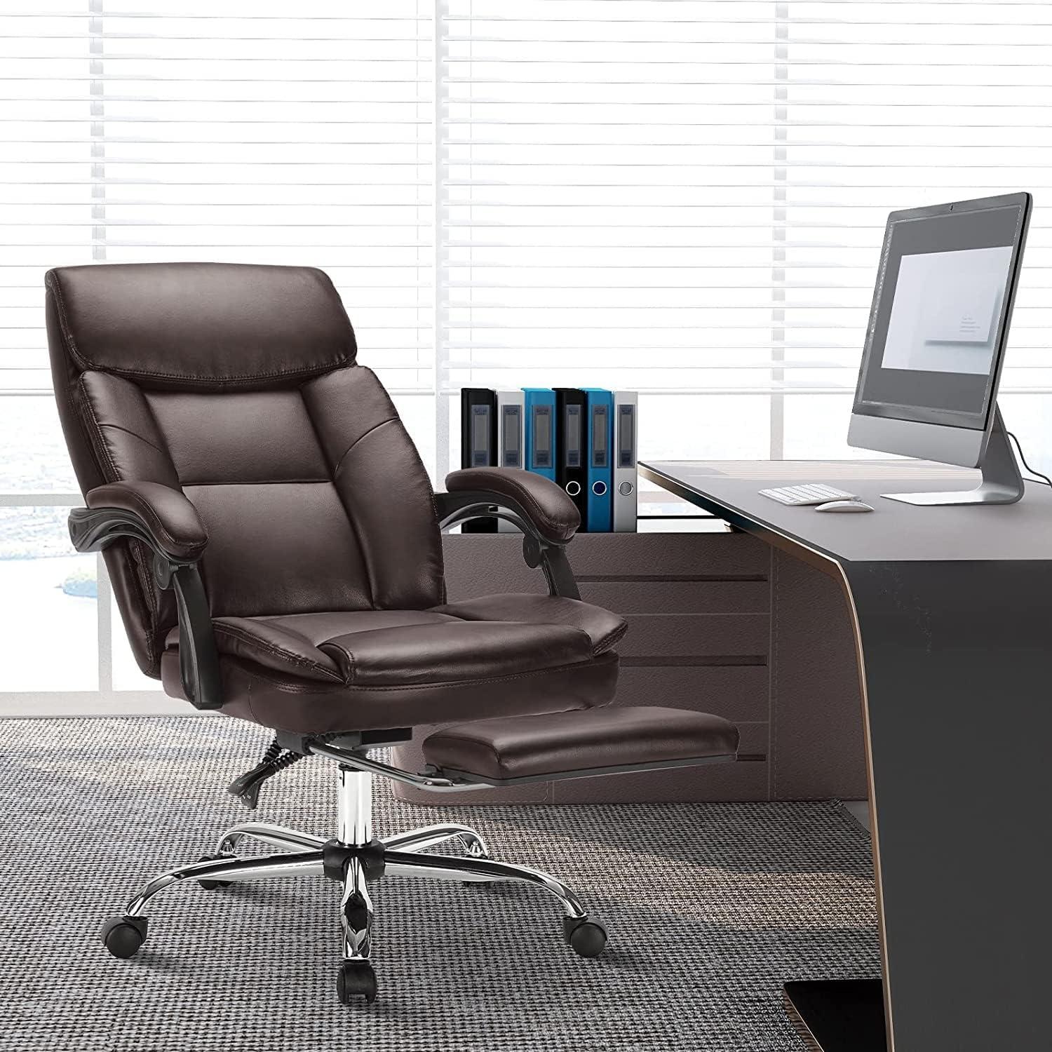 Brown Leather Ergonomic High Back Executive Swivel Chair