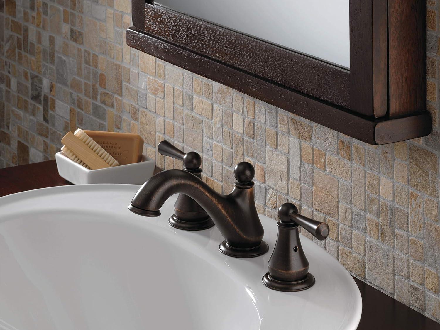 Delta Haywood Widespread Bathroom Faucet 3 Hole, 2-handle Bathroom Sink Faucet with Drain Assembly 35999LF-SS