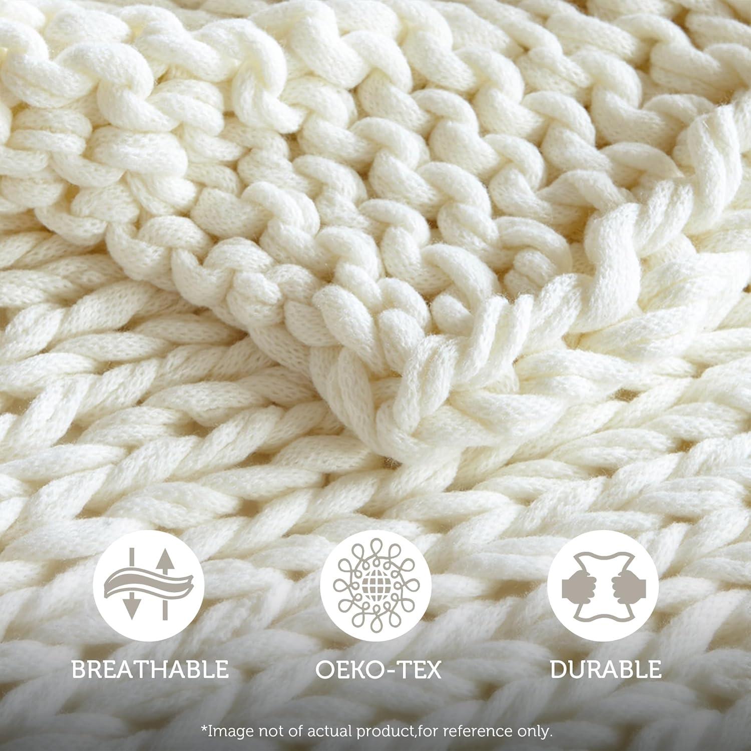 Kelly Clarkson Home Madison Hand Made Chunky Double Knit Throw Blanket