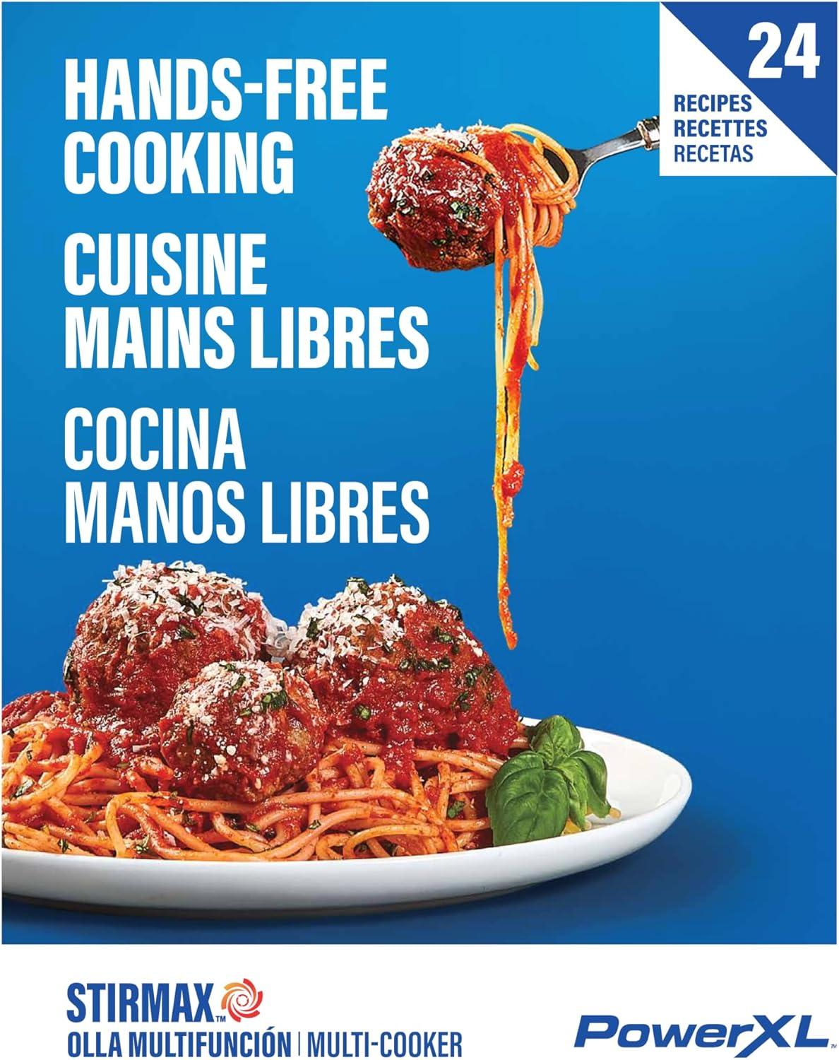 PowerXL PowerXL Stirmax Midnight Blue 7.5 Quart Digital Multi-cooker With Automatic Paddle To Stir And Shred, 9 In 1 Programmable Presets To Sauté, Sear, And Brown Food Before Simmering