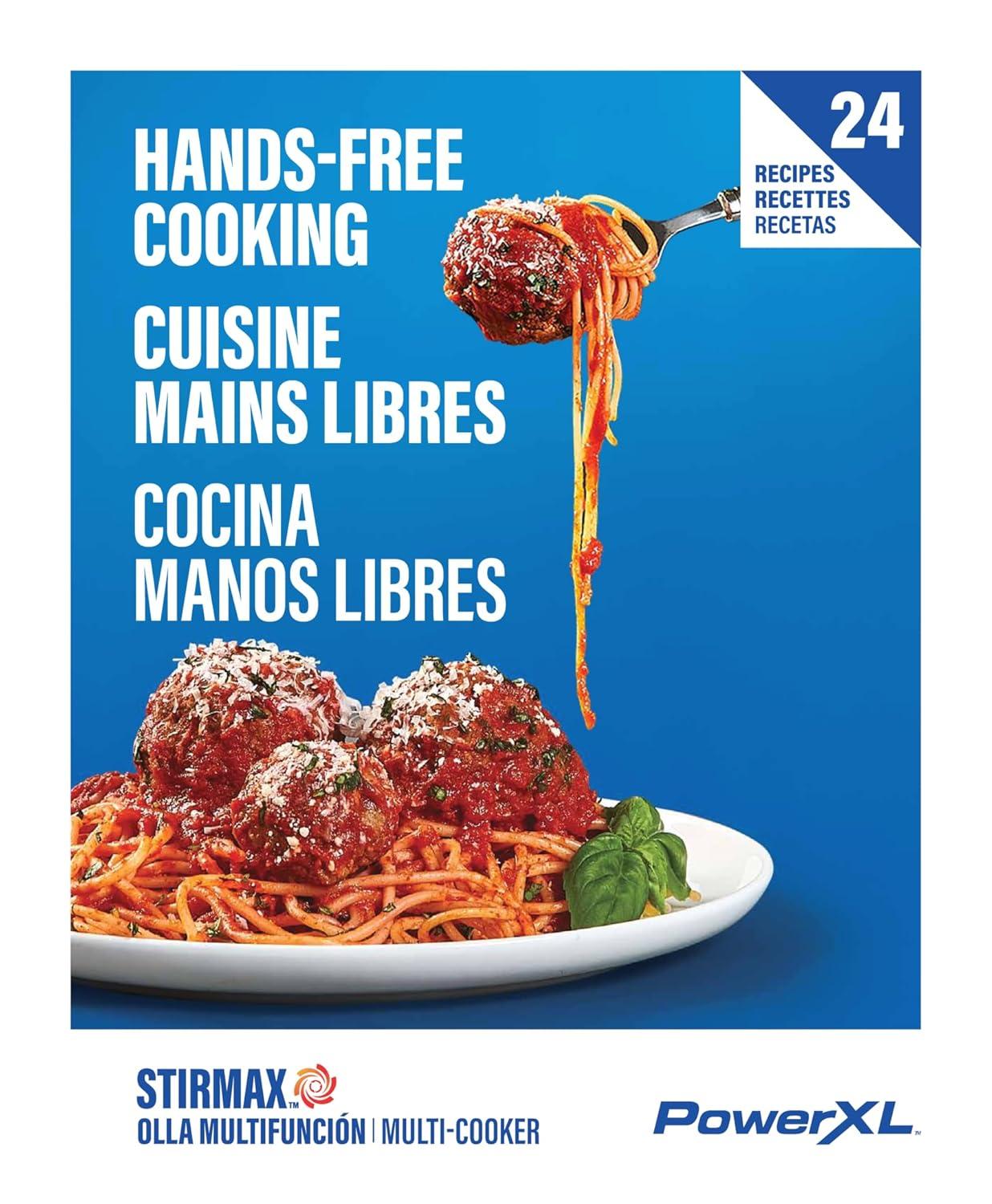 PowerXL PowerXL Stirmax Midnight Blue 7.5 Quart Digital Multi-cooker With Automatic Paddle To Stir And Shred, 9 In 1 Programmable Presets To Sauté, Sear, And Brown Food Before Simmering