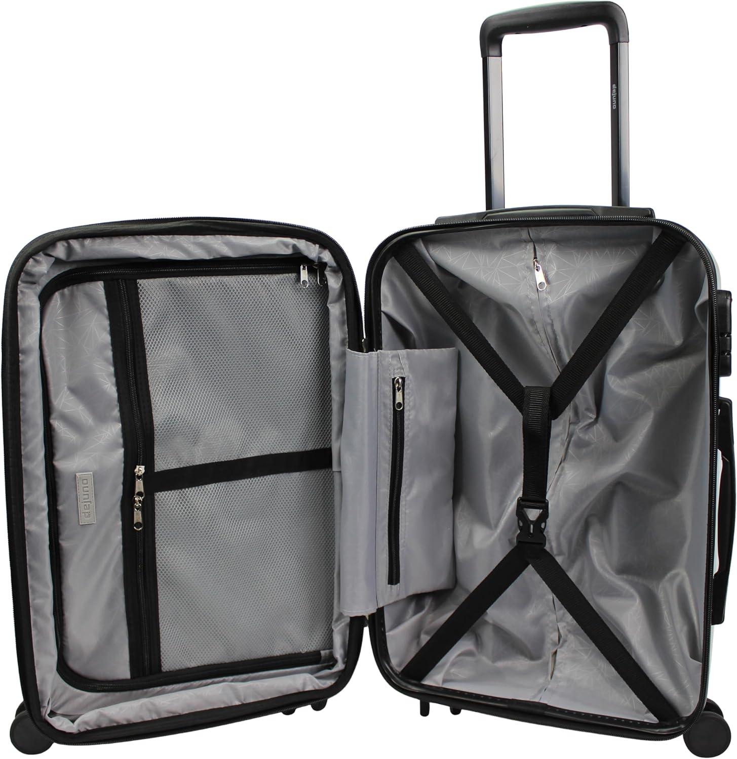 Homestock Elegant Escape Wave Marble 3-Piece Expandable Spinner Luggage Set - Polycarbonate Shell, 2-Inch Expandable, 8 Spinner Wheels, 3-Digit Combination Lock, Fully Lined Interior