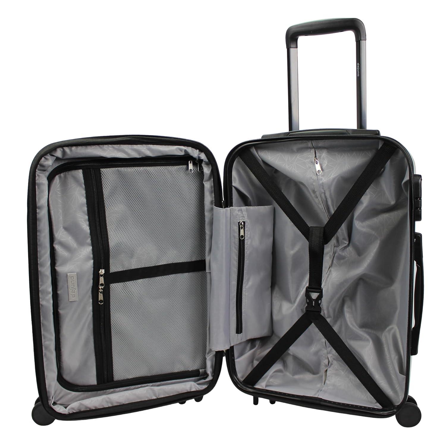 Homestock Elegant Escape Wave Marble 3-Piece Expandable Spinner Luggage Set - Polycarbonate Shell, 2-Inch Expandable, 8 Spinner Wheels, 3-Digit Combination Lock, Fully Lined Interior