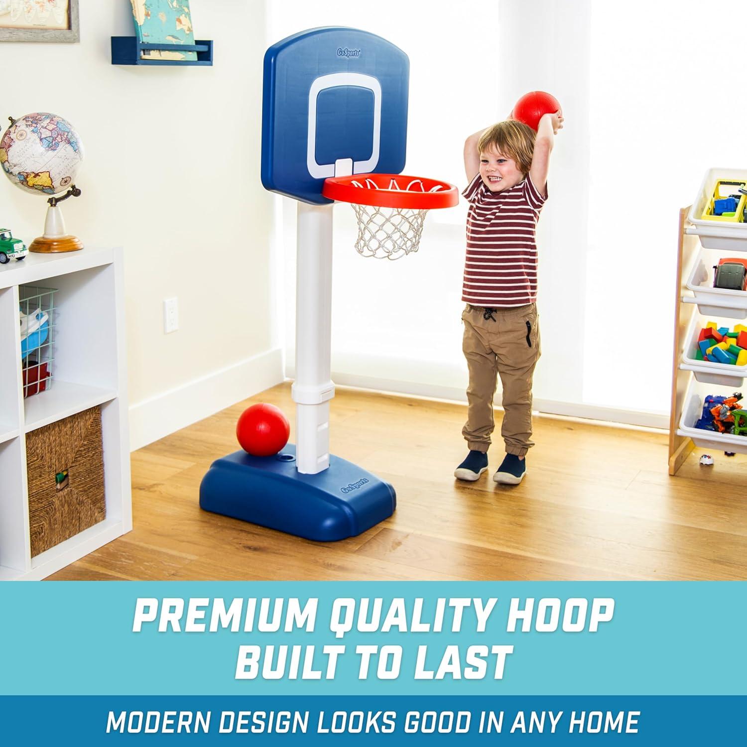 GoSports Tot Shot Modern Kids Basketball Set - Indoor & Outdoor Toy Hoop for Toddlers