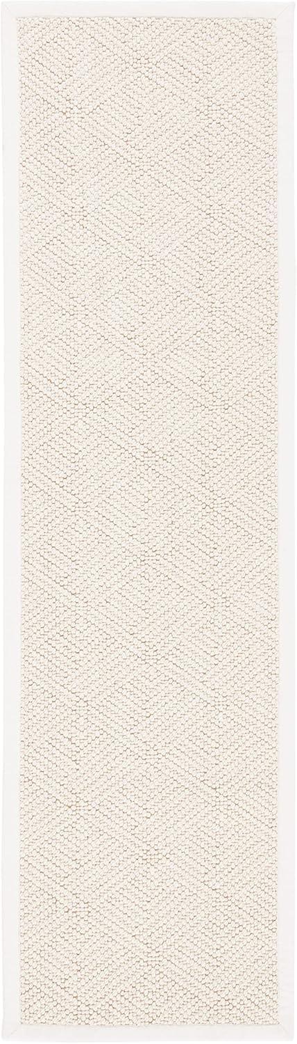 SAFAVIEH Natural Fiber Desi Geometric Diamonds Runner Rug, Ivory, 2'3" x 8'