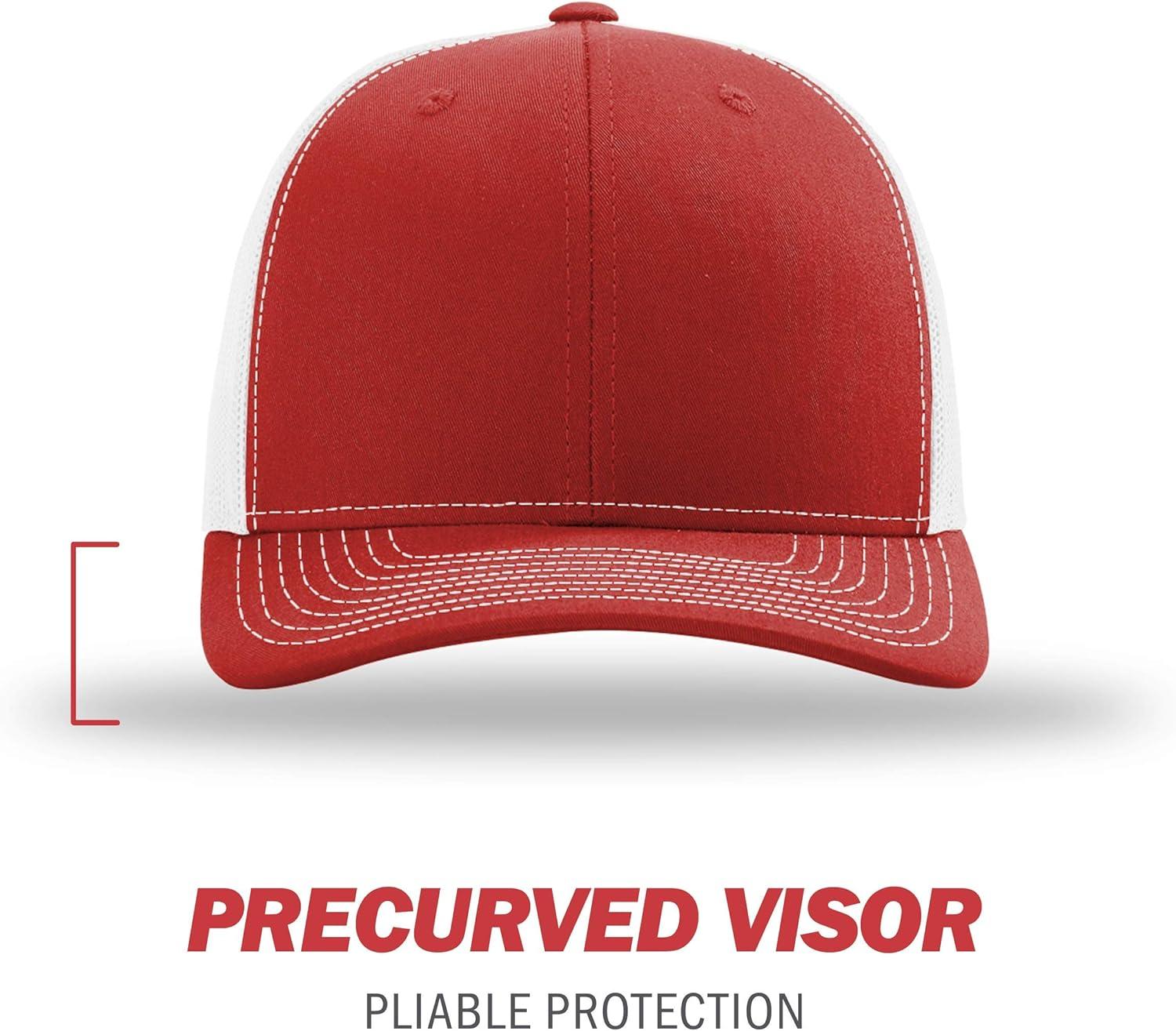 Richardson - Adjustable Snapback Trucker Cap - 112 - Red/ White - Size: OSFM