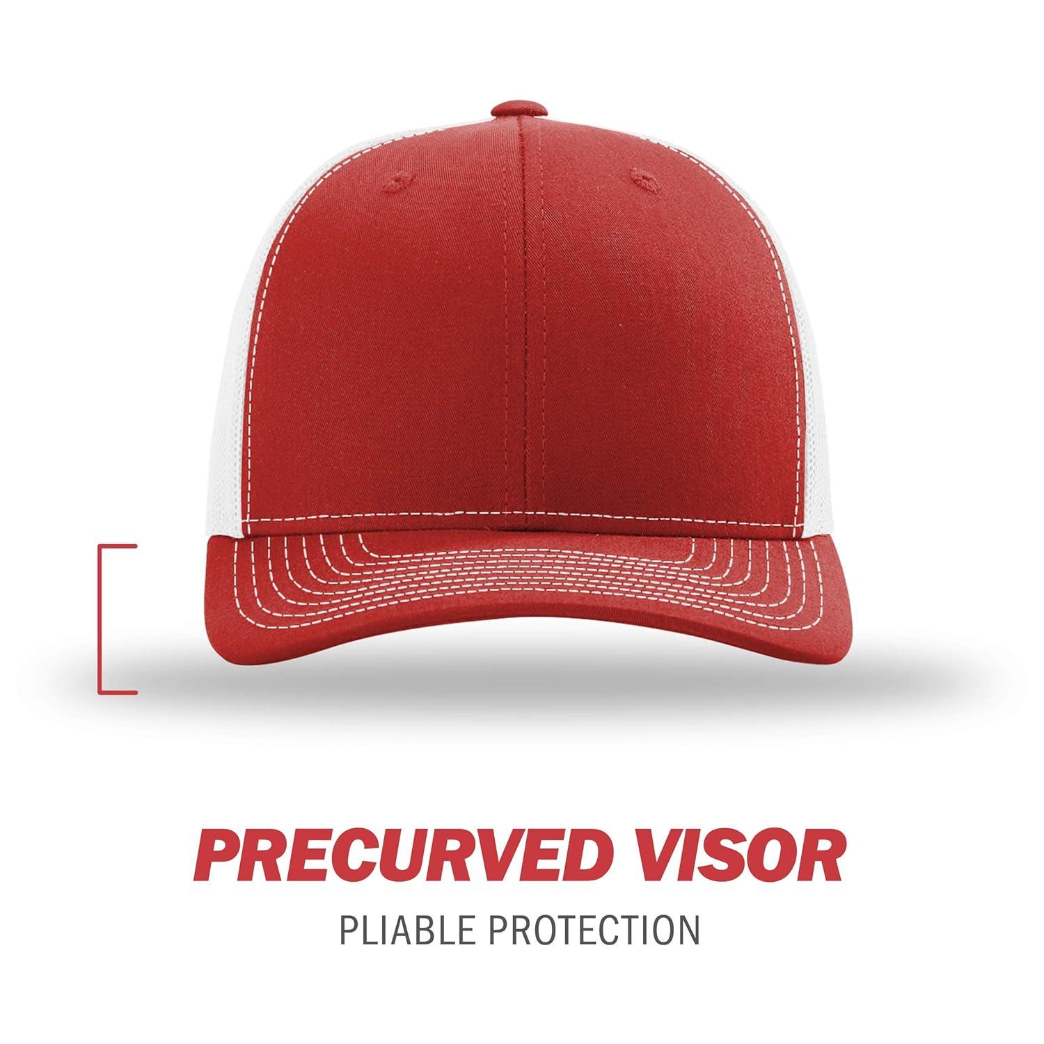 Richardson - Adjustable Snapback Trucker Cap - 112 - Red/ White - Size: OSFM