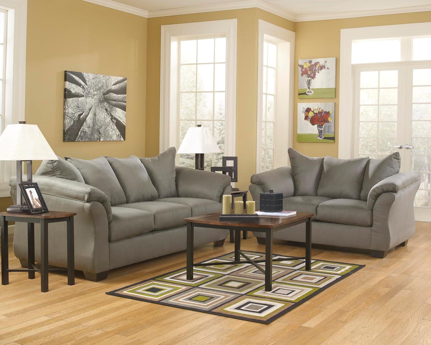 Signature Design by Ashley Darcy Fabric Loveseat in Cobblestone
