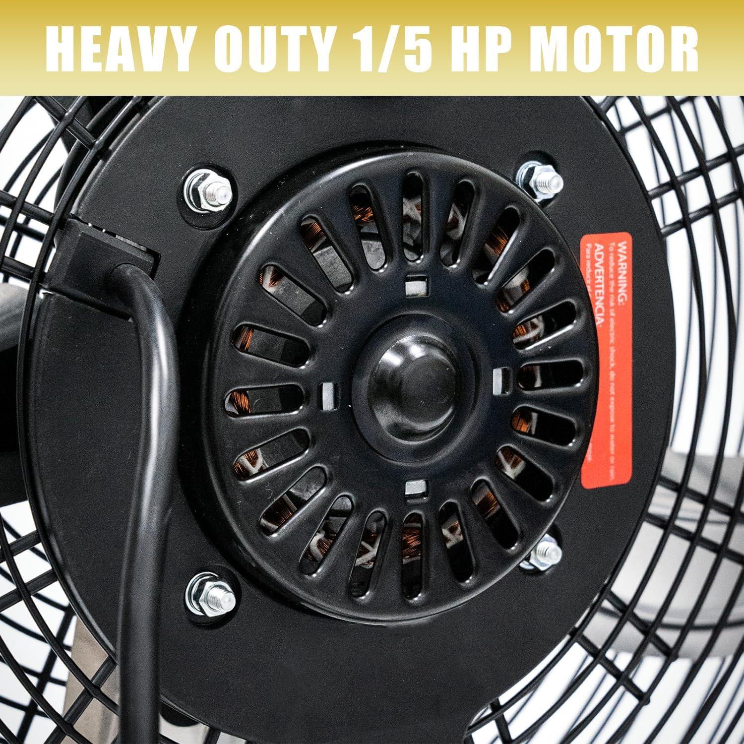 20" Yellow Aluminum Pedestal Fan with Adjustable Height