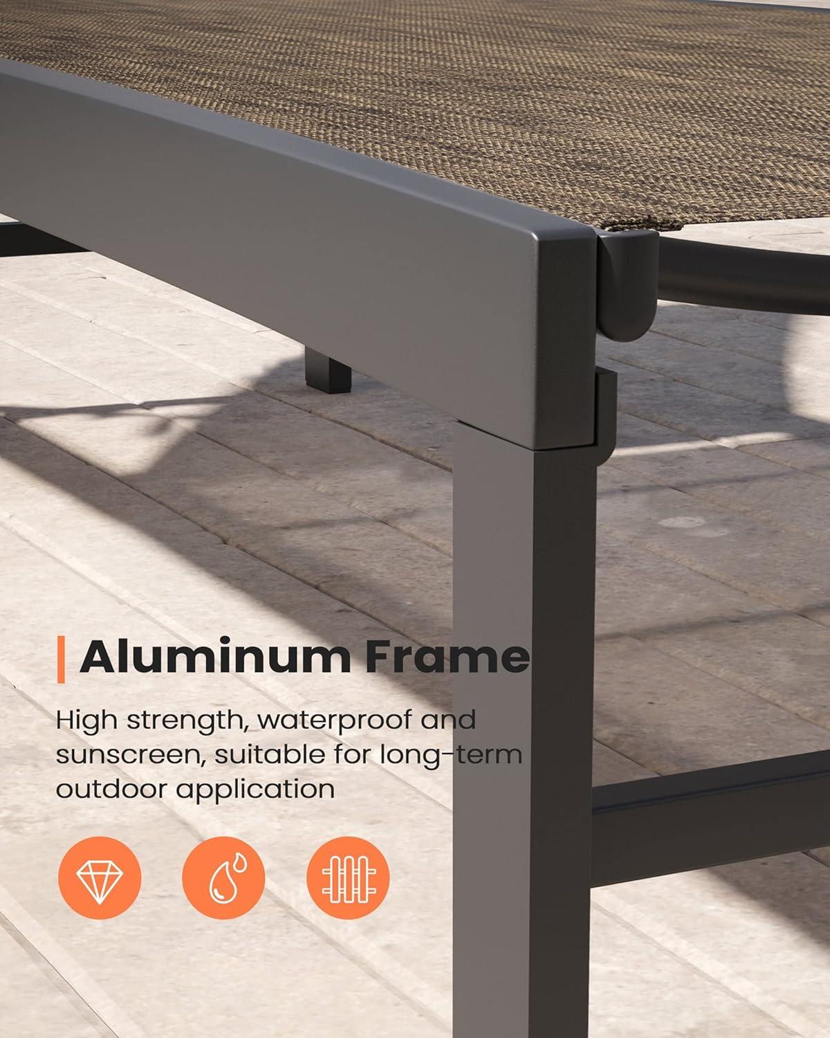 Pellebant  Outdoor Aluminum Patio Chaise Lounge Chair Adjustable - N/A Gray&Brown