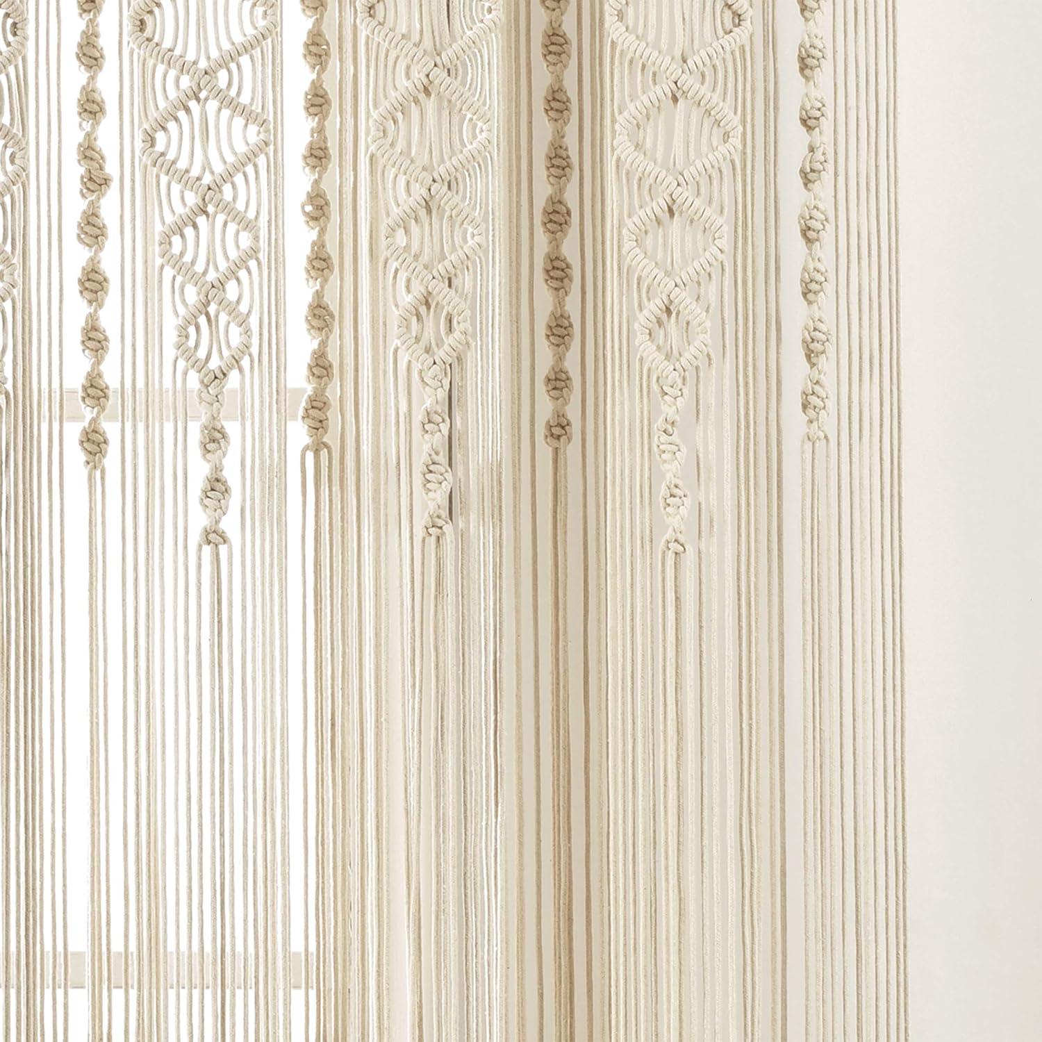 Lush Decor Boho Macrame Textured Cotton Cotton Sheer Curtain Single Panel