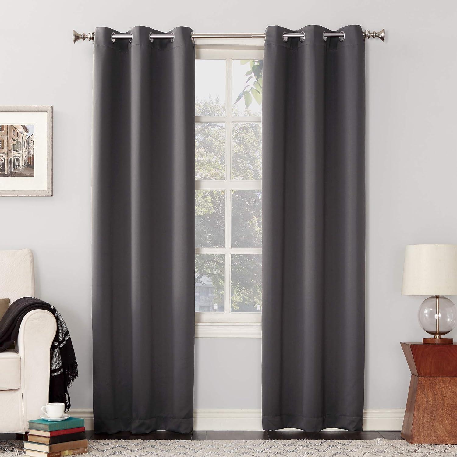 Sun Zero Blackout Kenneth Energy Saving Grommet Curtain Panel