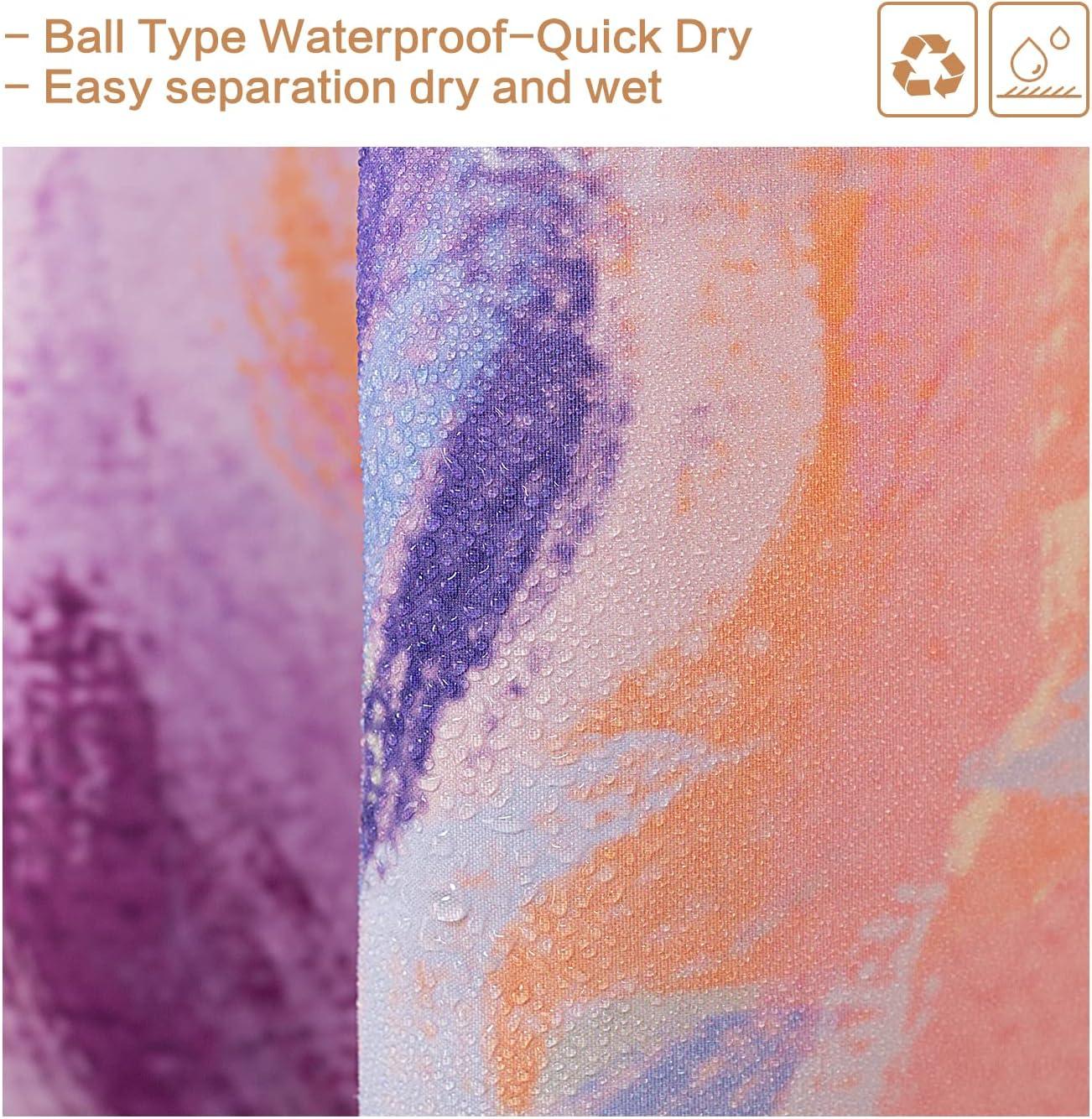 Oil Painting Tree Shower Curtain, Colored Seasons Tree Shower Curtain for Bathroom with 12 Hooks Polyester Fabric Washable Summer Shower Curtain Set Home Office Farmhouse Decor Bath Curtain