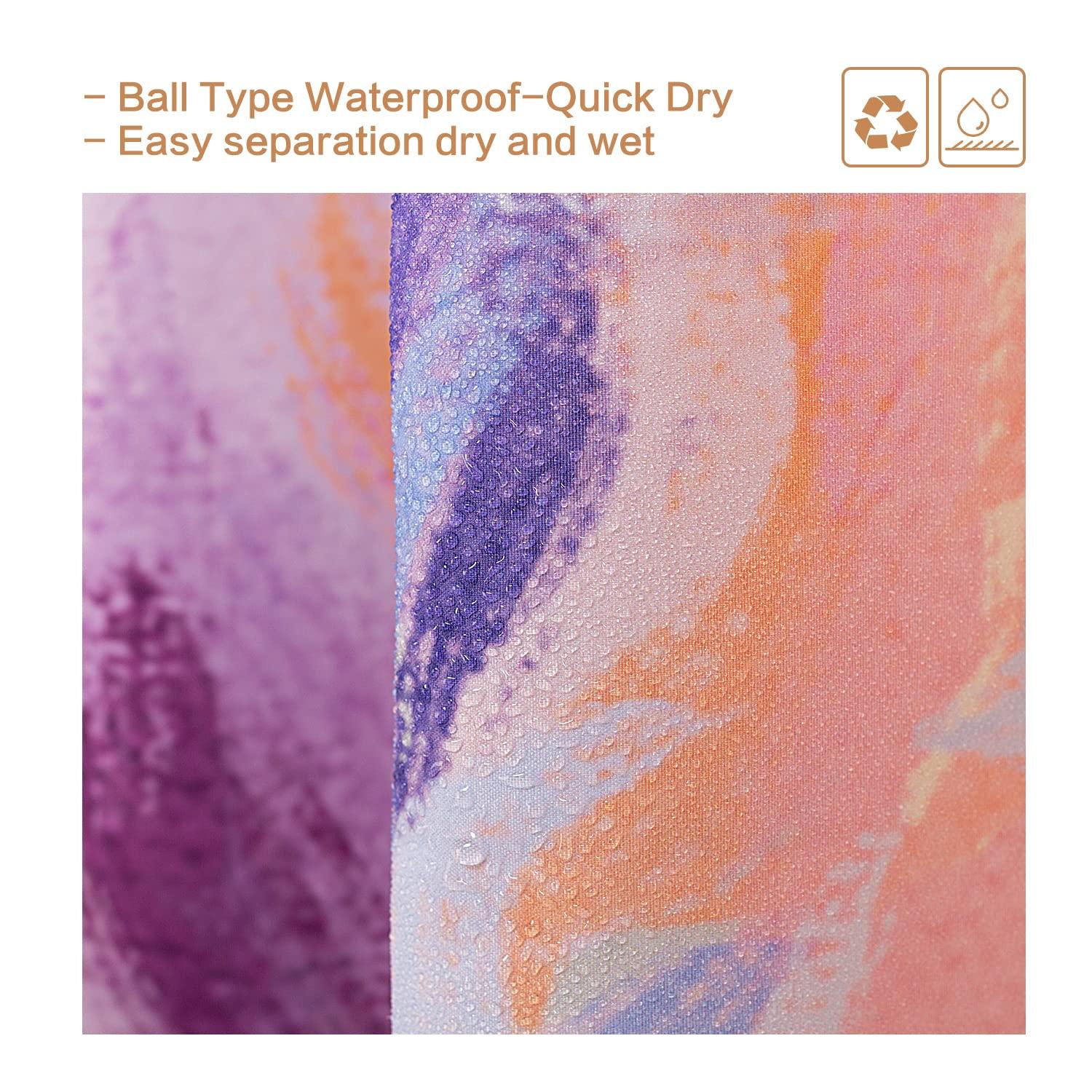 Oil Painting Tree Shower Curtain, Colored Seasons Tree Shower Curtain for Bathroom with 12 Hooks Polyester Fabric Washable Summer Shower Curtain Set Home Office Farmhouse Decor Bath Curtain