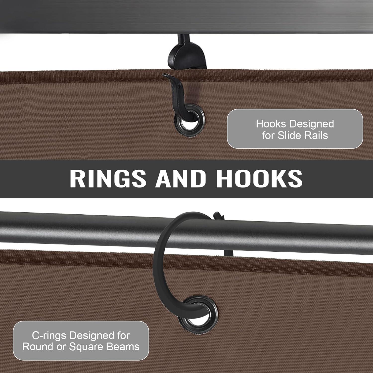 COWVIE 4-Panel 10' x 10' Gazebo Replacement Curtains, Patio Privacy Sidewalls with Double Zipper, Replacement for Outdoor Gazebo Canopy (Curtain Only)