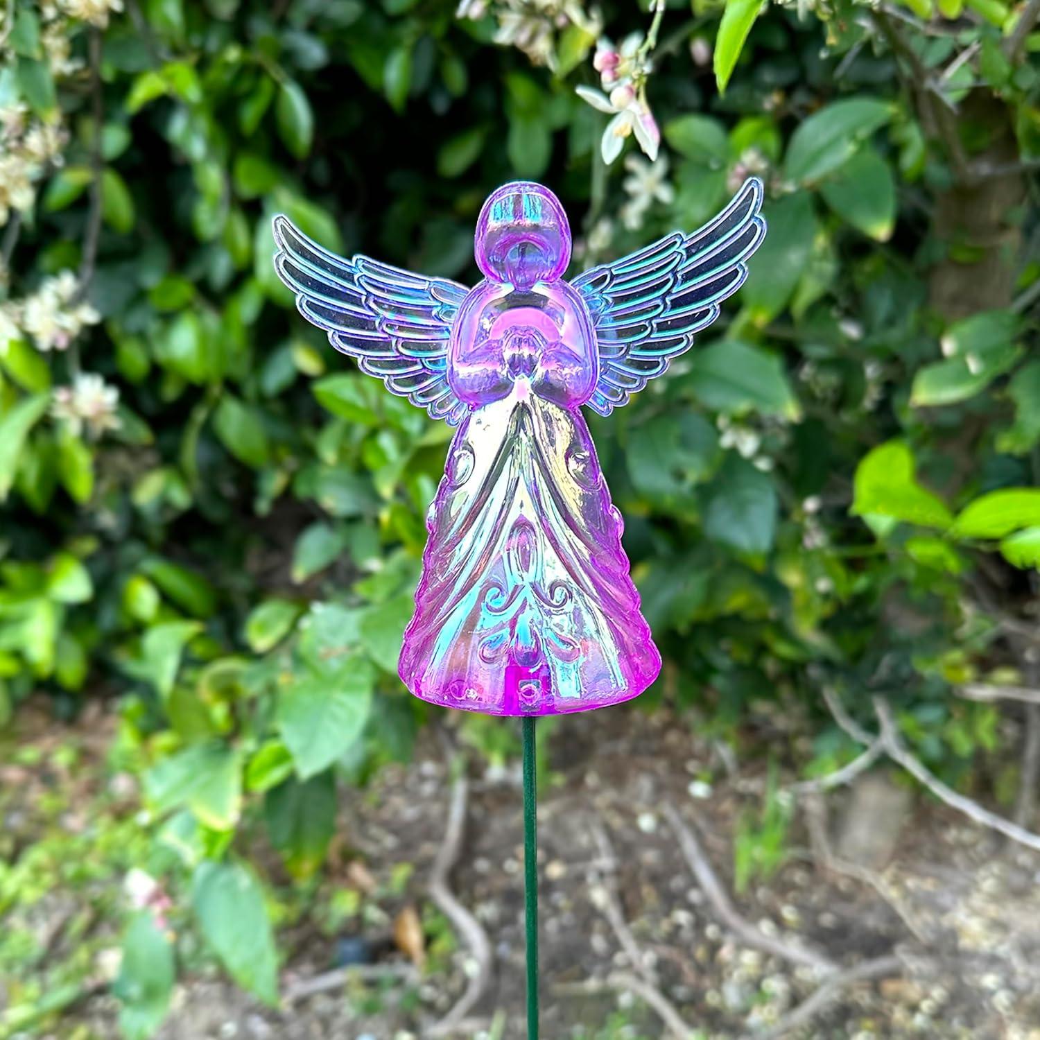 Exhart 2 Piece Angel WindyWing Garden Stakes, 4.5 by 30 Inches (Set of 2)