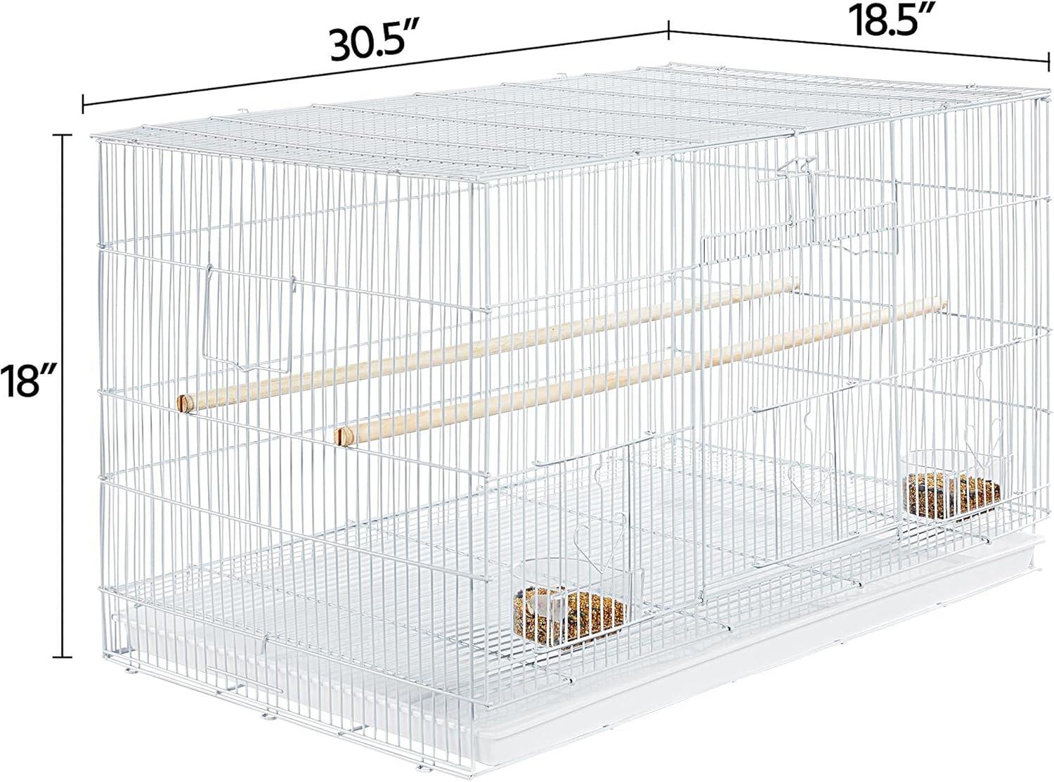 Yaheetech 30.5inch Flight Parakeet Bird Cage with Slide-Out Tray, White