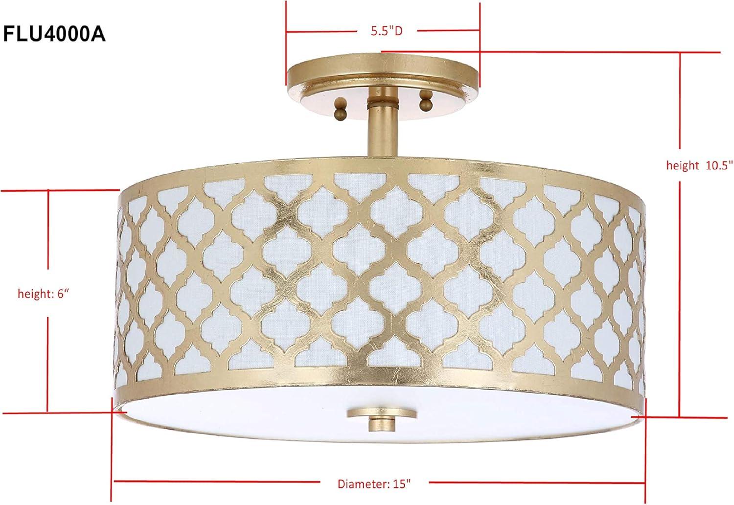 Kora Quatrefoil 3 Light 15 Inch Dia Flush Mount  - Safavieh