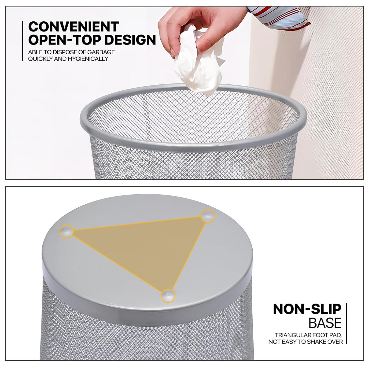 MoNiBloom 5 Gallon Mesh Trash Cans Wastebaskets Waste Basket Recycling Garbage Container Bin for Home Office (Set of 2)