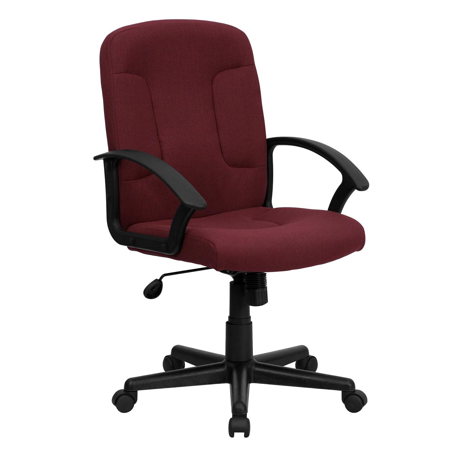 Flash Furniture Mid-Back Fabric Executive Swivel Office Chair with Nylon Arms (Set of 2)