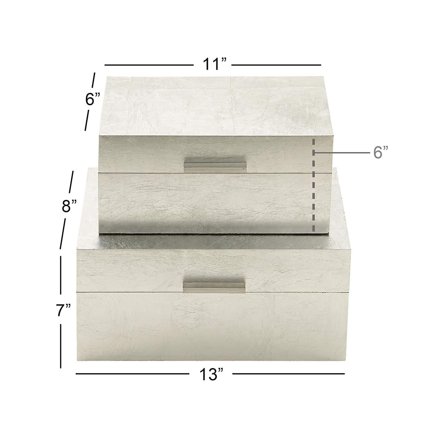 CosmoLiving by Cosmopolitan Wooden Decorative Box with Textured Foiled Exterior Set