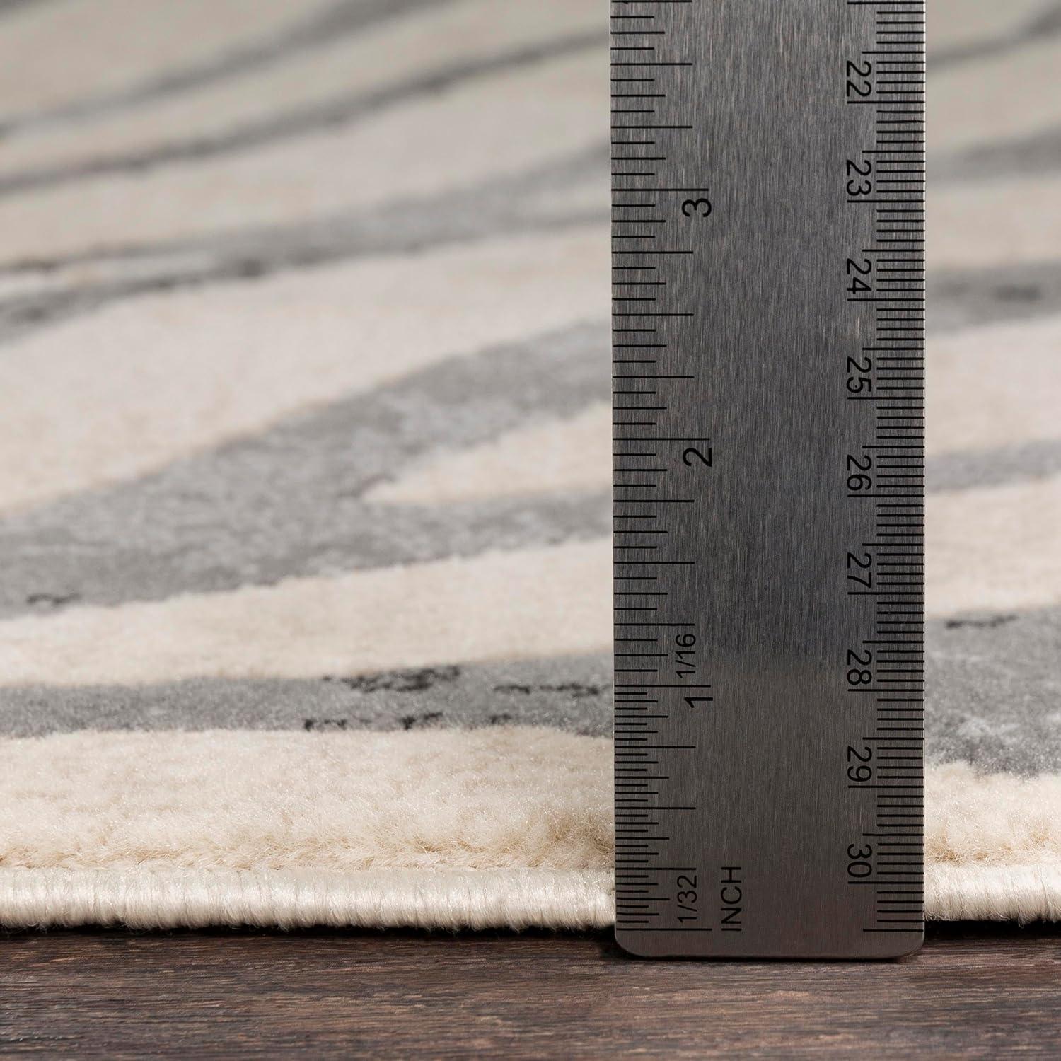 Mark & Day Vossen 5'3"x7'3" Rectangle Woven Indoor and Outdoor Area Rugs Medium Gray