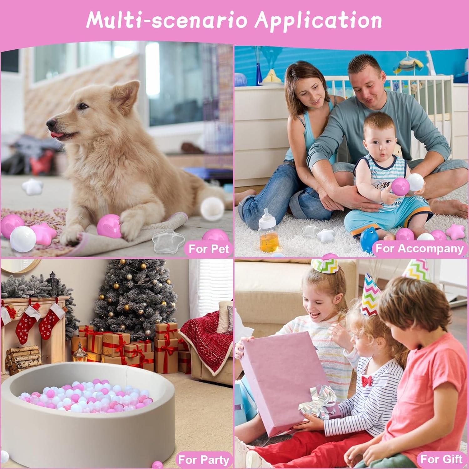 Anvazise 100Pcs Ball Pit Balls Thickened Eco-friendly Smooth Reusable Bite-resistant Hand-on Ability PE Material Macaron Color Pit Balls Kindergarten Toy